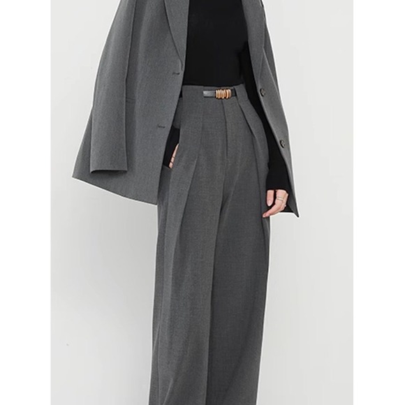 Commense Charcoal High-Waist Trousers - Picture 3 of 4